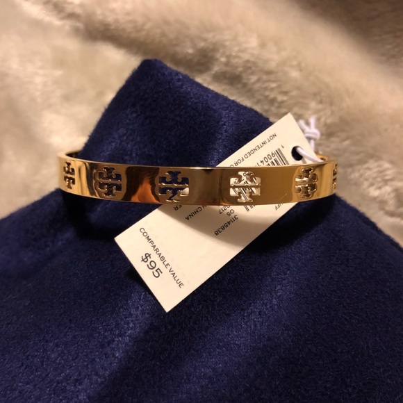 Tory Burch Pierced T Cuff Gold Bracelet - Picture 5 of 6